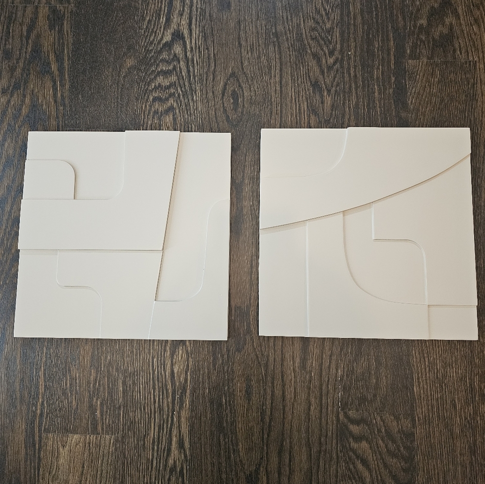 Beige Graphic 3D Wall Art Tiles